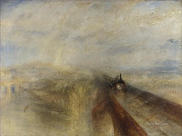  Turner Oil Painting - Rain Steam and Speed the Great Western Railway landscape Turner
